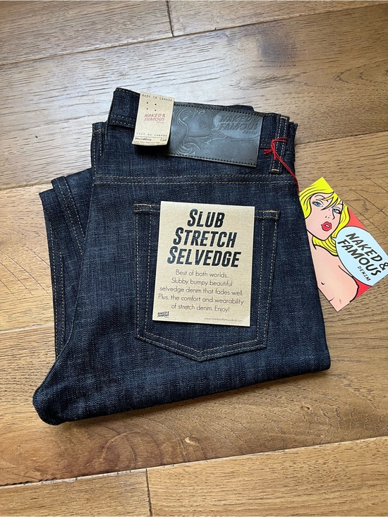 Naked & Famous Denim Other - Naked and Famous Slub Stretch Selvedge Jeans Dark Indigo Weird Guy 32 019643